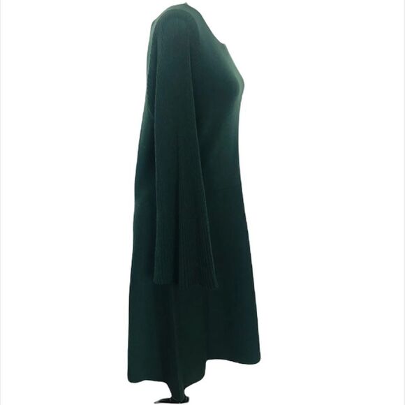 ✨ Ann Taylor Emerald Pleated Flare Sleeve Sweater Dress✨ - Picture 4 of 11